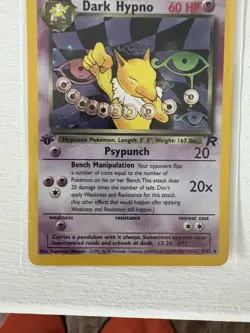 Pokemon Dark Hypno Holo Rare TCG Card 1st Edition 9/82 - Image 3