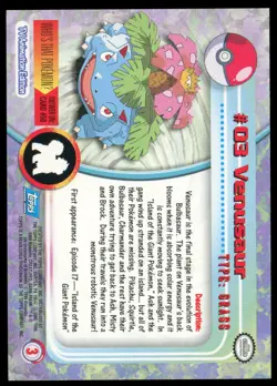 Topps Pokemon Venusaur #03 TV Animation Edition Non Foil Card - Black Logo - NM - Image 2