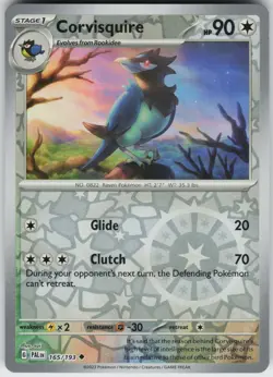 Pokemon Corvisquire 165/193 SV02: Paldea Evolved NM Reverse Holo card - Image 1