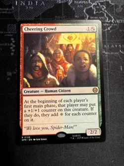 x1 Cheering Crowd R MTG Marvel's Spider-Man M/NM, English - Image 1