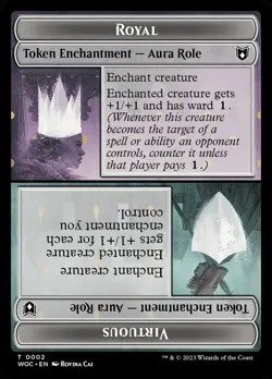 1x Royal / Virtuous / Copy double-sided Token - NM - Wilds of Eldraine MTG - Image 1