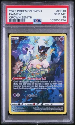 2023 Pokemon Sword and Shield Crown Zenith #GG10 FA/MEW PSA 10 - Image 1
