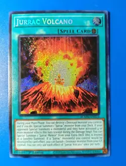 Near Mint Yugioh Jurrac Volcano BLMM-EN019 Secret Rare 1st Edition - Image 1