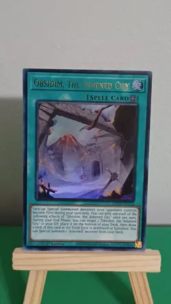 2025 Yugioh Obsidim The Ashened City Spell Card MP25-EN176 Ultra Rare - Image 3