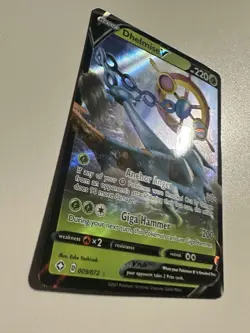 Pokemon TCG Dhelmise V Rare Card 220 HP Anchor Anger Giga Hammer 009/072 - Image 3