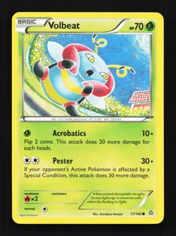 Volbeat 17/160 LP Primal Clash English Pokemon Card TCG - Image 1