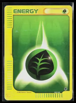 Grass Energy 162/165 Expedition Base Set WOTC Vintage Ereader Pokemon HP - Image 1