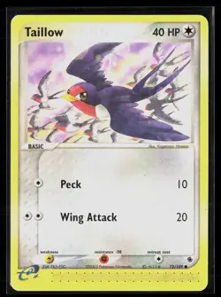 Taillow 72/109 Common Ruby & Sapphire Vintage Ereader Pokemon MP - Image 1