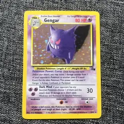 Pokemon TCG Gengar Holo Foil Card 5/62 Fossil Vintage 1999 Rare English Edition - Image 1