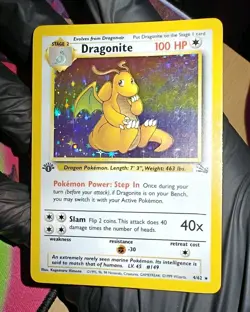 Dragonite 1st Edition Holo 4/62 – LP – Fossil WOTC Pokemon Card - Image 2
