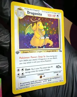 Dragonite 1st Edition Holo 4/62 – LP – Fossil WOTC Pokemon Card - Image 3
