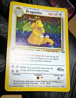Dragonite 1st Edition Holo 4/62 – LP – Fossil WOTC Pokemon Card - Image 5