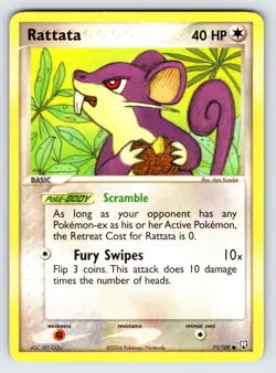 Rattata 71/109 2004 EX Team Rocket Returns Pokemon Card TCG Nintendo - VLP - Image 1