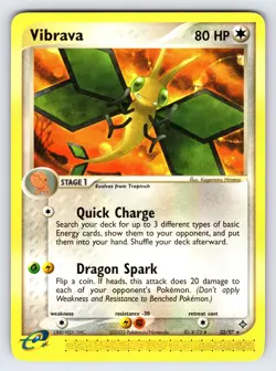 Vibrava 22/97 2003 EX Dragon Pokemon Card Nintendo e-Series Non Holo Rare Nm/Vlp - Image 1