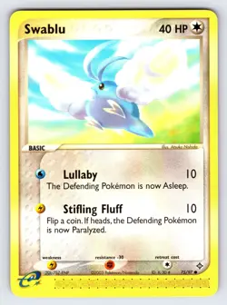 Swablu 75/97 2003 EX Dragon Pokemon Card TCG e-Series Nintendo Common - Nm - Image 1