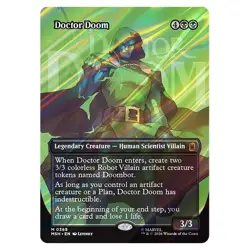 MTG Marvel Super Heroes Doctor Doom Borderless Logo Card 0365 - FOIL - Image 1