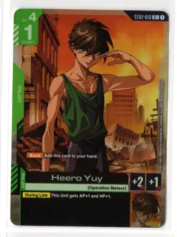 Gundam Card Game TCG [English] ST02-010 Heero Yuy Alt Art [C+] - Image 1