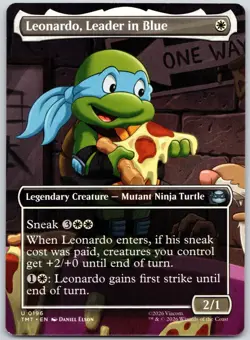Leonardo, Leader in Blue (Borderless) 0196 Teenage Mutant Ninja Turtles MTG NM - Image 1
