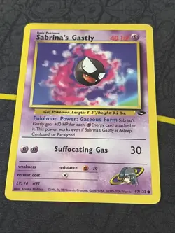 Pokemon TCG | Sabrina's Gastly 97/132 | Gym Challenge Common | Damaged - Image 1