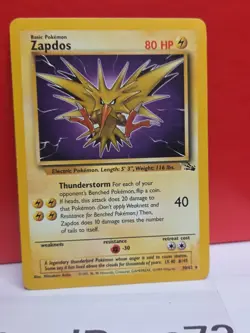 Pokemon TCG - Zapdos 30/62 - Non Holo Rare - Fossil Unlimited Vintage - Image 2