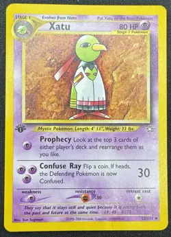 Pokemon TCG 1st Edition Neo Genesis Xatu 52/111 Uncommon Card 2000 MP - Image 1