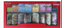 Pokemon TCG: Prismatic Evolutions 8 Mini-Tins w/Promo Cards [Costco Exclusive] - Image 1