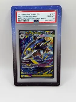 PSA 10 2025 Pokemon TCG EN Mega Sharpedo ex 127/094 Phantasmal Flames SIR - Image 1