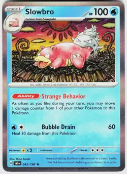 SLOWBRO 043/198 - POKEMON SCARLET & VIOLET HOLO - NM RARE - Image 1