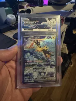 Pokemon TCG Zapdos ex 202/165 SV 151 Special Illustration Rare Holo ACE 10 - Image 3