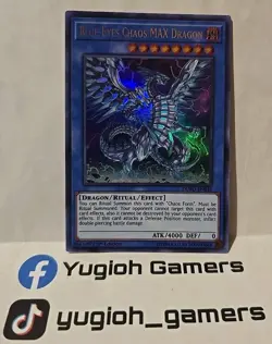 YUGIOH BLUE EYES CHAOS MAX DRAGON DUPO 1ST EDITION ULTRA LIGHT PLAYED - Image 1