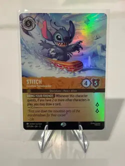 Disney Lorcana Winterspell Foil 207/204 - Stitch Carefree Snowboarder (Epic) - Image 1