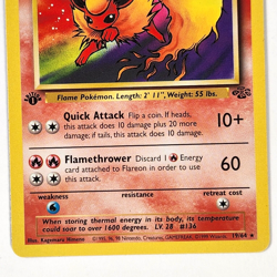 Flareon 19/64 Pokemon TCG Card 1st Edition 1999 Non-Holo Rare Jungle Set LP/NM - Image 2