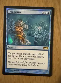 MTG Traumatize Magic 2014 Core Set Foil NM - Image 1
