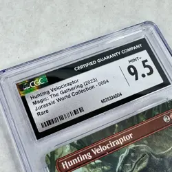 2023 Magic Hunting Velociraptor 004 Jurassic World Borderless Graded CGC 9.5 M+ - Image 3