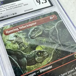 2023 Magic Hunting Velociraptor 004 Jurassic World Borderless Graded CGC 9.5 M+ - Image 4