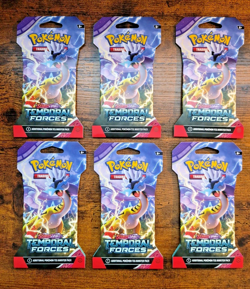 Pokemon Temporal Forces Sleeved Booster Pack LOT of 6 Sealed Packs S&V S020 - Image 1