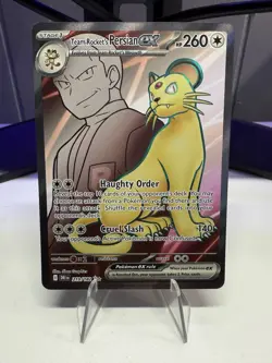 Pokemon Destined Rivals Team Rocket's Persian ex 219/182 Ultra Rare Full Art - Image 1