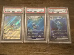 2023 Pokemon 151 Squirtle Wartortle Blastoise Illustration Rare Lot PSA 8 NM-MT - Image 1