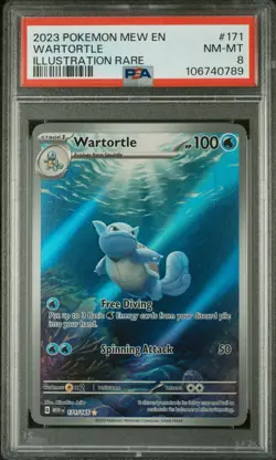 2023 Pokemon 151 Squirtle Wartortle Blastoise Illustration Rare Lot PSA 8 NM-MT - Image 5
