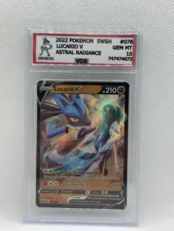 POKEMON 2022 Astral Radiance LUCARIO V #078 VCG 10 Gem Mint RARE - NO PSA/ BGS - Image 1