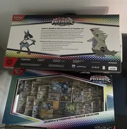 Pokemon Prismatic Evolutions Lucario EX and Tyranitar EX Premium Collection - Image 2