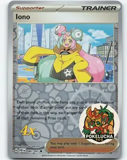 4X Iono #080/091, Reverse Holo Pokemon card - Image 1