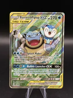 Blastoise & Piplup GX (215/236) Unified Minds Tag Team Alt Art Pokemon Card TCG - Image 1