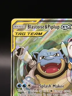 Blastoise & Piplup GX (215/236) Unified Minds Tag Team Alt Art Pokemon Card TCG - Image 4