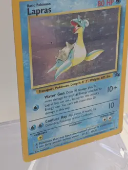 Pokemon Lapras Fossil Holo Card 10/62 Unlimited Edition - MP - Image 2