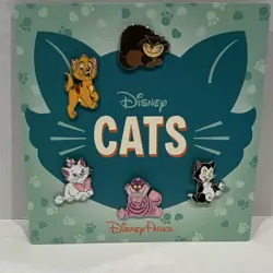 Disney Parks Disney Cats Pin Trading 5-Pin Set on Display Card - Image 1