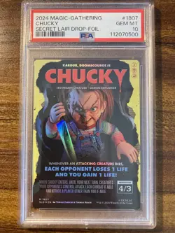 MTG✨CHUCKY (Kardur, Doomscourge) Rev/Flip FOIL✨SLD - Chucky PSA 10 MYTHIC 2024 - Image 2