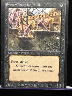 MTG St0ne-Throwing Devils (Dark) Arabian Nights Regular Common Lightly Played LP - Image 2