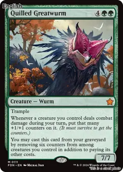 Quilled Greatwurm EN [FDN - 111] - NM TCG MTG - Image 1