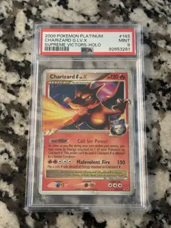 Pokemon 2009 PSA 9 MINT Charizard G LV X Holo Platinum Supreme Victors 143/147!! - Image 1